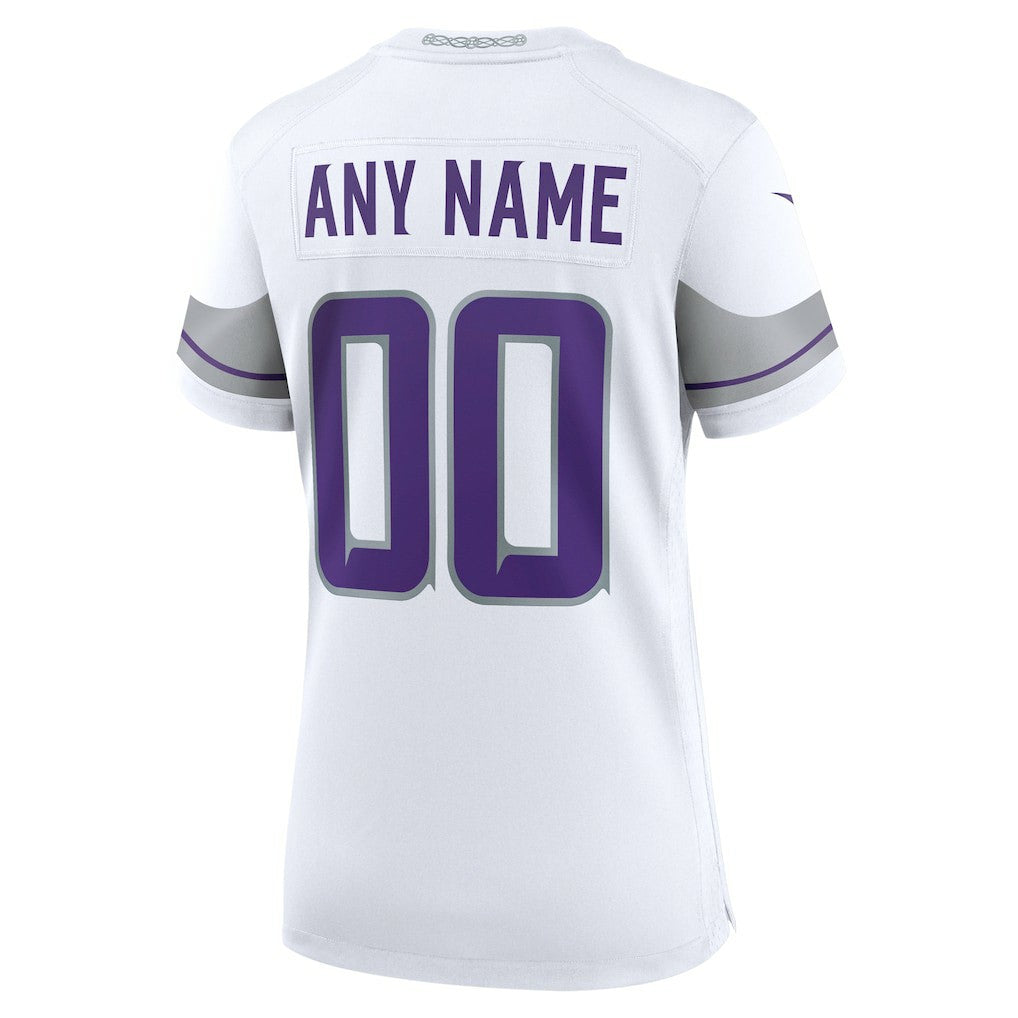 Minnesota Vikings Women's Alternate Custom Game Jersey - White - Nike