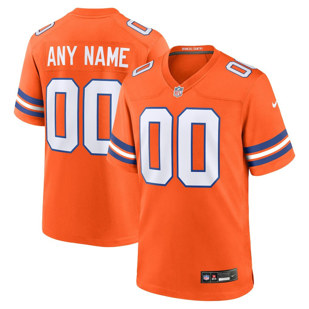 Denver Broncos Mile High Collection 1977 Throwback Custom Game Jersey - Orange - Nike