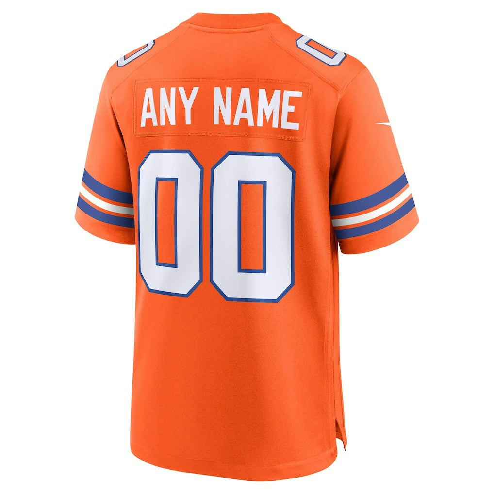 Denver Broncos Mile High Collection 1977 Throwback Custom Game Jersey - Orange - Nike