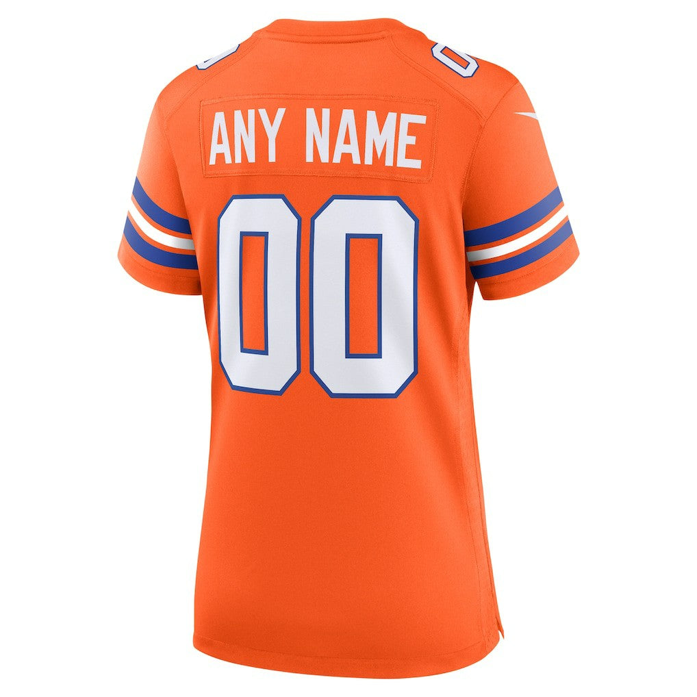 Denver Broncos Women's Mile High Collection 1977 Throwback Custom Game Jersey - Orange - Nike