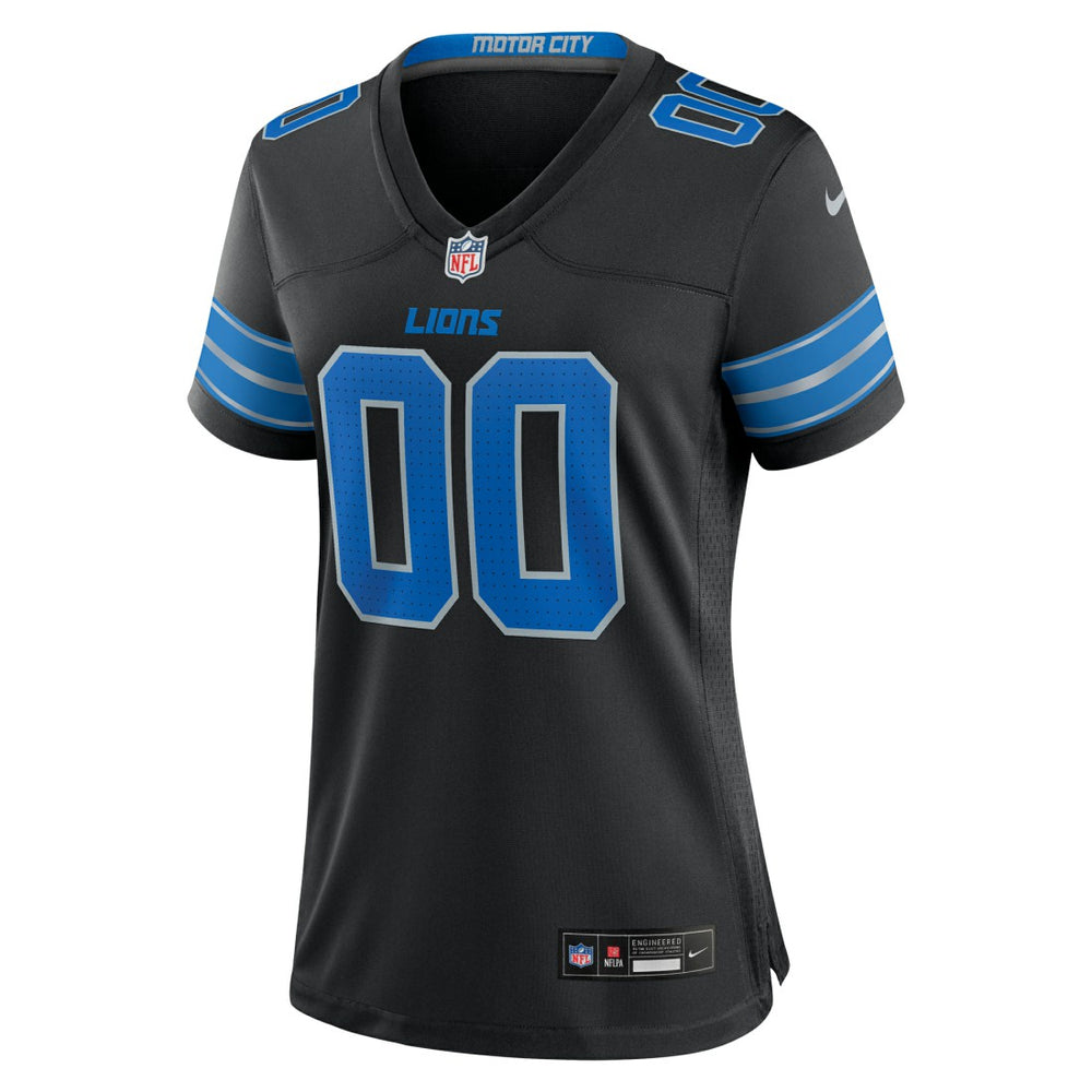 Detroit Lions Women's Alternate Custom Game Jersey - Black - Nike