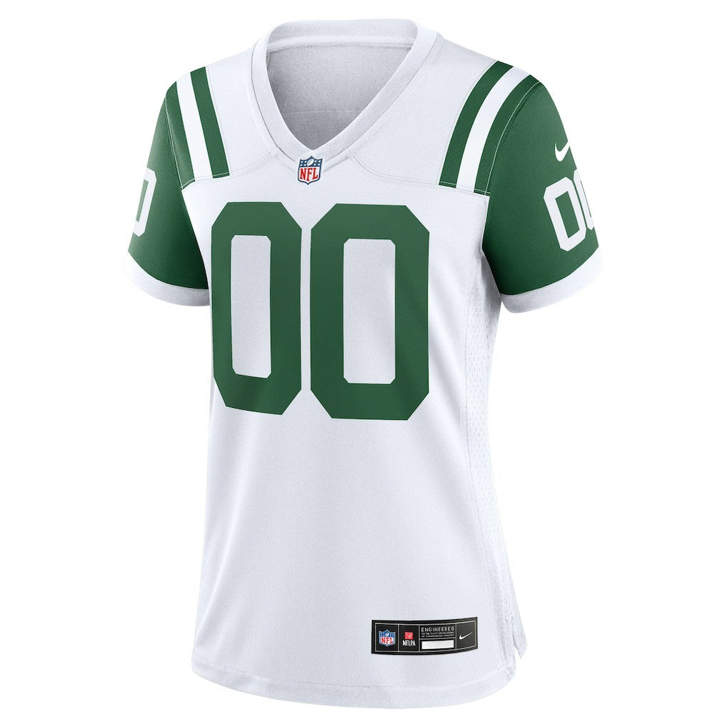 New York Jets Women's Classic Alternate Custom Replica Jersey - White - Nike