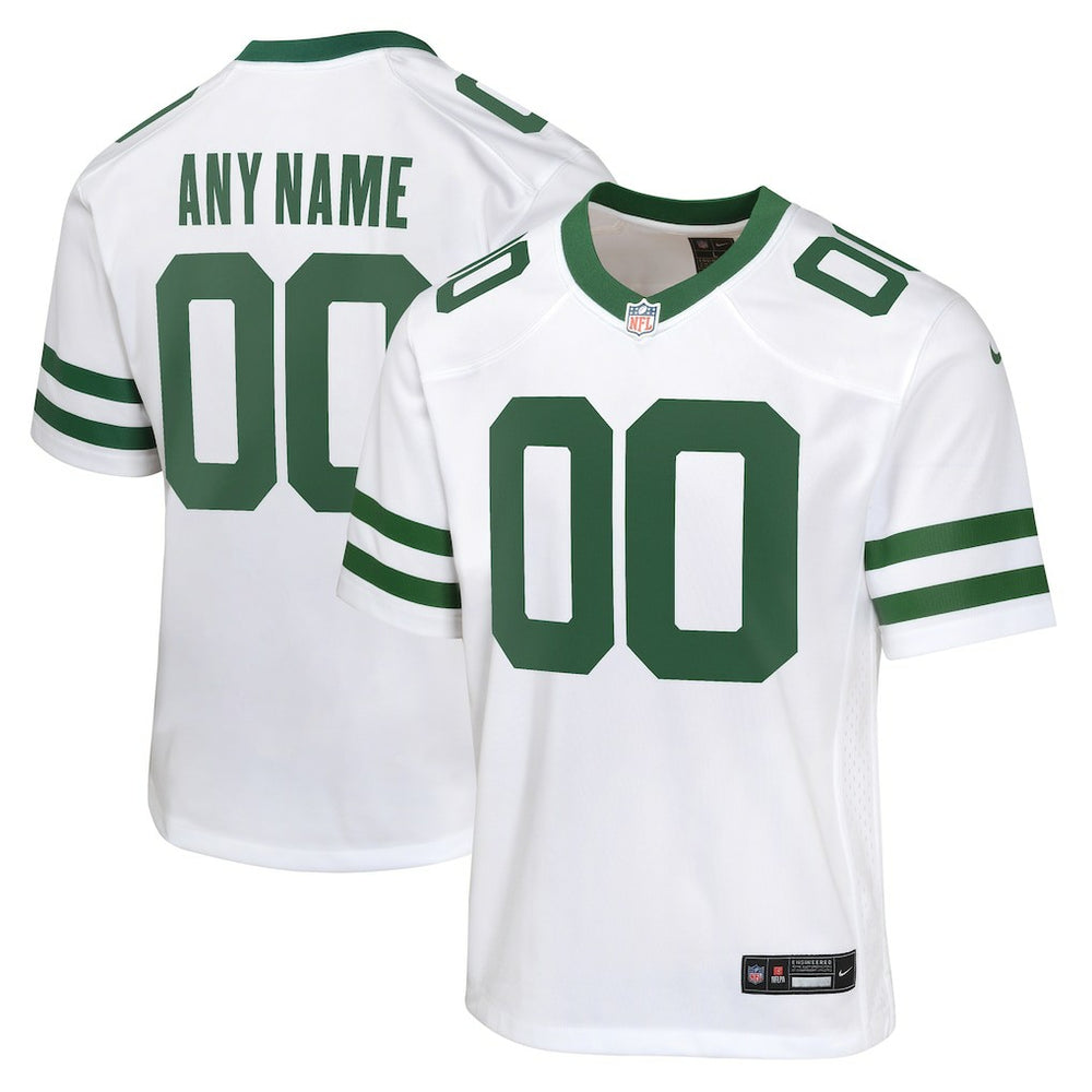New York Jets Youth Custom Game Jersey - Legacy White - Nike