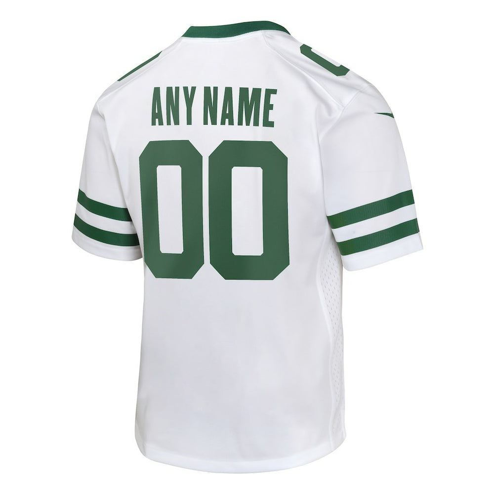 New York Jets Youth Custom Game Jersey - Legacy White - Nike