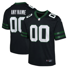 New York Jets Youth Alternate Custom Game Jersey - Black - Nike