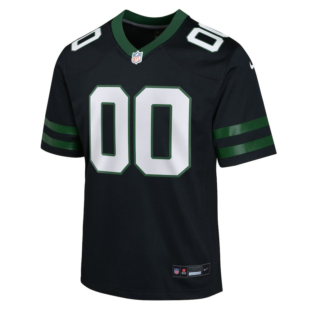 New York Jets Youth Alternate Custom Game Jersey - Black - Nike