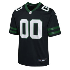 New York Jets Youth Alternate Custom Game Jersey - Black - Nike