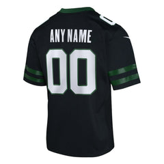 New York Jets Youth Alternate Custom Game Jersey - Black - Nike