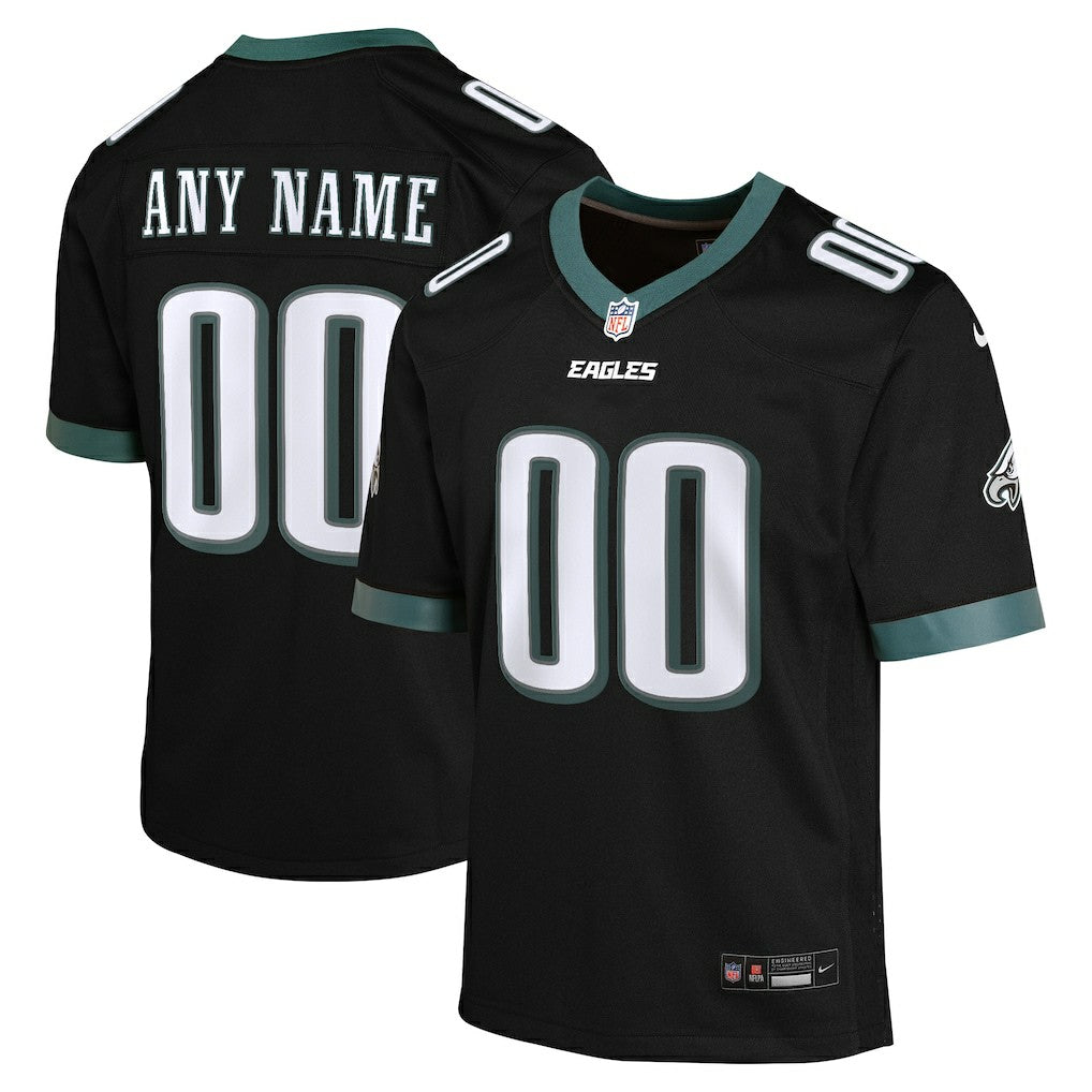 Philadelphia Eagles Youth Alternate Custom Game Jersey - Black - Nike