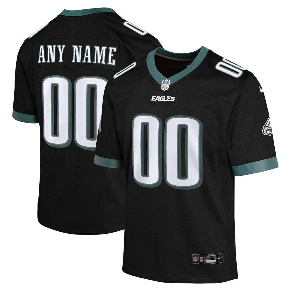 Philadelphia Eagles Youth Alternate Custom Game Jersey - Black - Nike