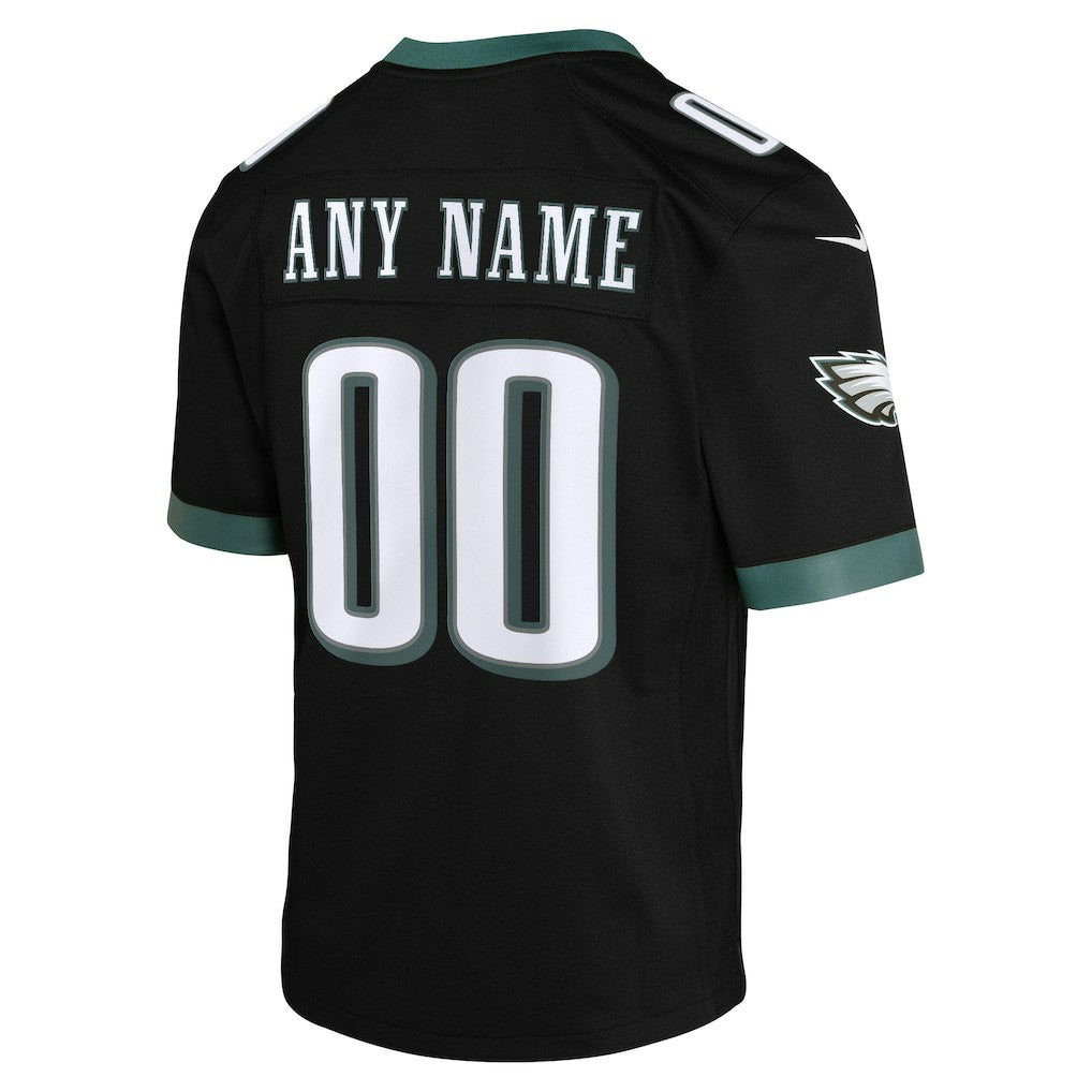 Philadelphia Eagles Youth Alternate Custom Game Jersey - Black - Nike