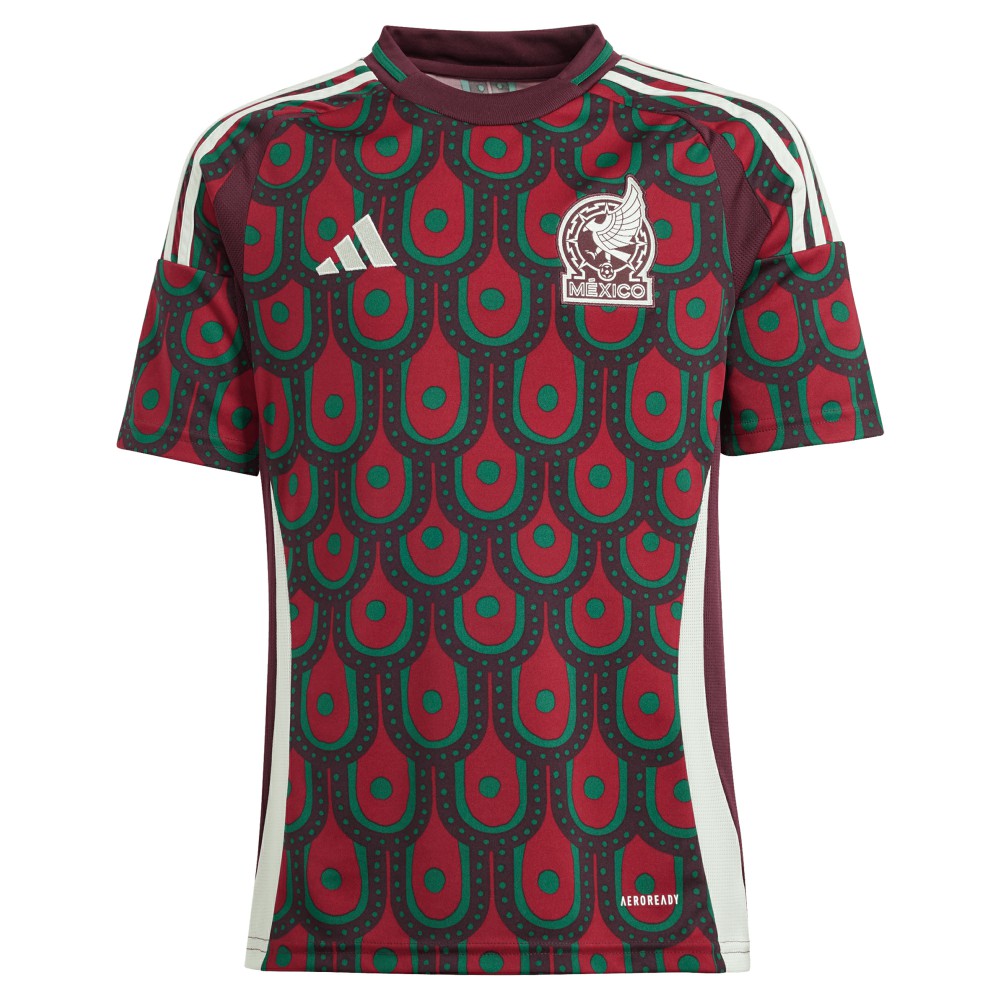 Adidas - Mexico National Team Youth 2024 Home Replica Jersey - Burgundy