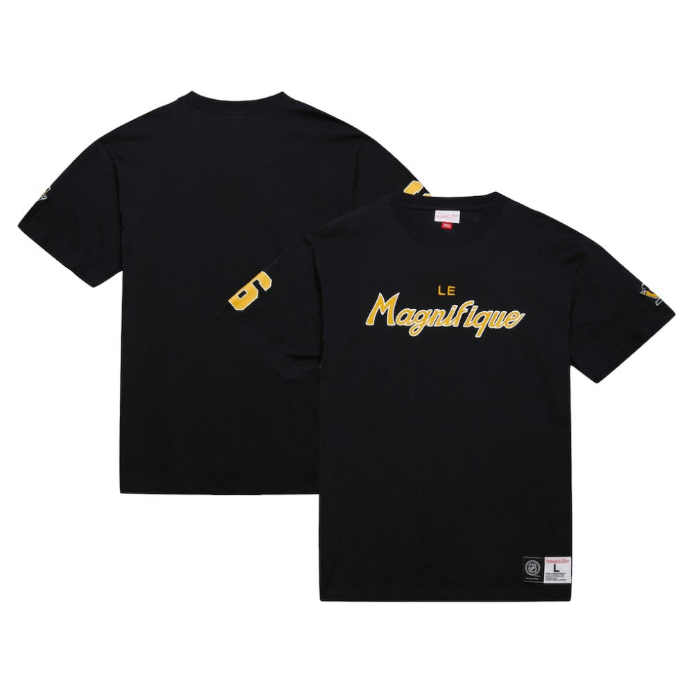Mario Lemieux Pittsburgh Penguins Mitchell & Ness Premium Nickname Vintage Logo T-Shirt - Black | NHL Clearance