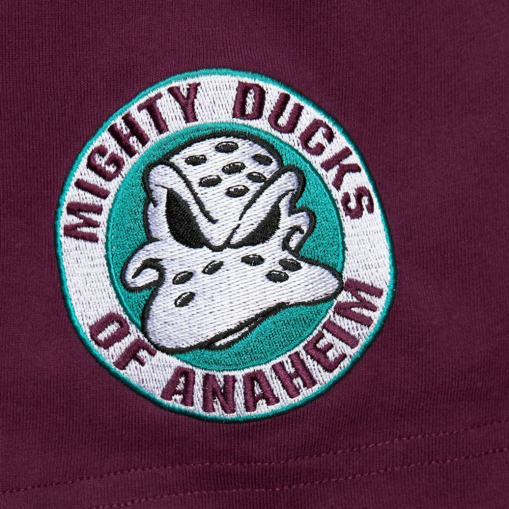 Teemu Selanne Anaheim Ducks Mitchell & Ness Premium Nickname Vintage Logo T-Shirt - Purple | NHL Clearance