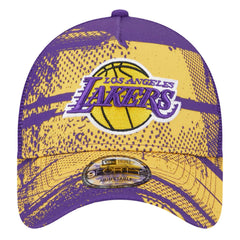 New Era Los Angeles Lakers Tip Off A-Frame Trucker 9FORTY Adjustable Hat Purple/Gold
