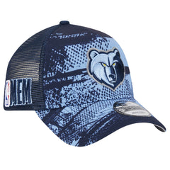 New Era Memphis Grizzlies Tip Off A-Frame Trucker 9FORTY Adjustable Hat Navy/Light Blue