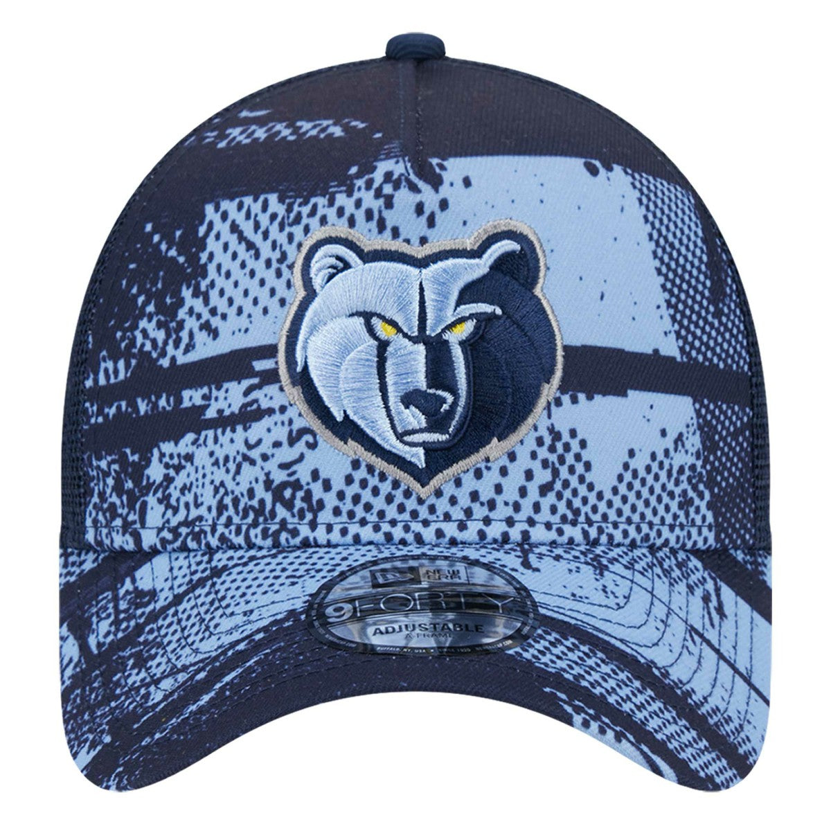 New Era Memphis Grizzlies Tip Off A-Frame Trucker 9FORTY Adjustable Hat Navy/Light Blue