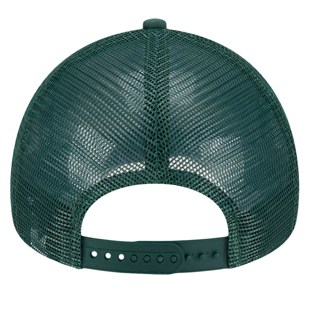 New Era Milwaukee Bucks Tip Off A-Frame Trucker 9FORTY Adjustable Hat Hunter Green/Cream