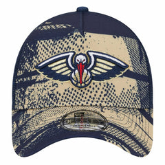 New Era New Orleans Pelicans Tip Off A-Frame Trucker 9FORTY Adjustable Hat Navy/Gold