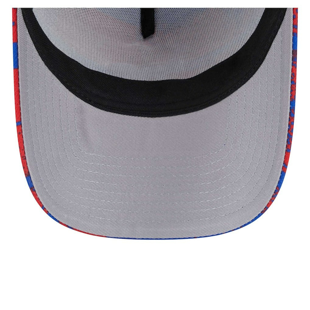 New Era Philadelphia 76ers Tip Off A-Frame Trucker 9FORTY Adjustable Hat Royal/Red
