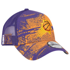 New Era Phoenix Suns Tip Off A-Frame Trucker 9FORTY Adjustable Hat Purple/Orange