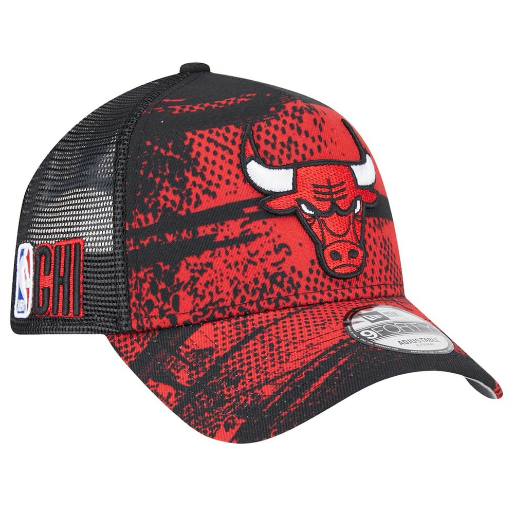 New Era Chicago Bulls Tip Off A-Frame Trucker 9FORTY Adjustable Hat Black/Red