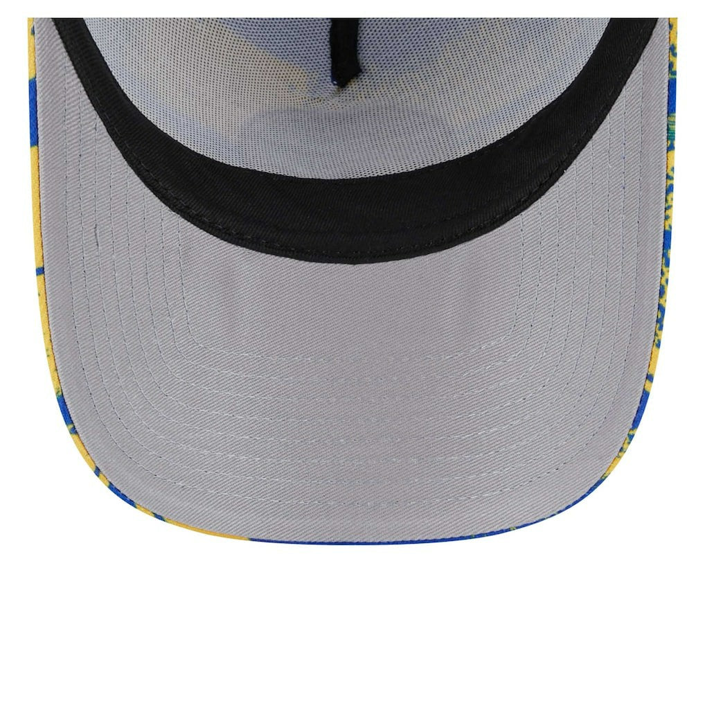 New Era Golden State Warriors Tip Off A-Frame Trucker 9FORTY Adjustable Hat Royal/Gold