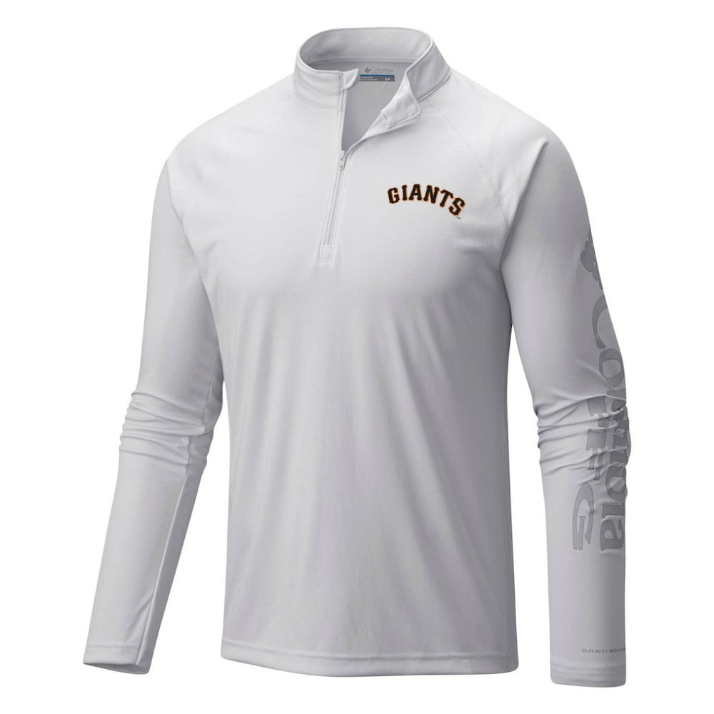 San Francisco Giants Columbia Terminal Tackle Omni-Shade Raglan Quarter-Zip Pullover Top Sale