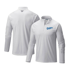 Los Angeles Dodgers Columbia Terminal Tackle Omni-Shade Raglan Quarter-Zip Pullover Top Sale