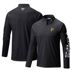 Pittsburgh Pirates Columbia Terminal Tackle Omni-Shade Raglan Quarter-Zip Pullover Top Discount