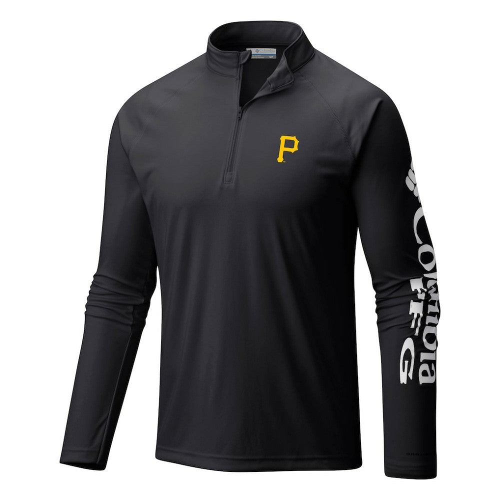 Pittsburgh Pirates Columbia Terminal Tackle Omni-Shade Raglan Quarter-Zip Pullover Top Discount