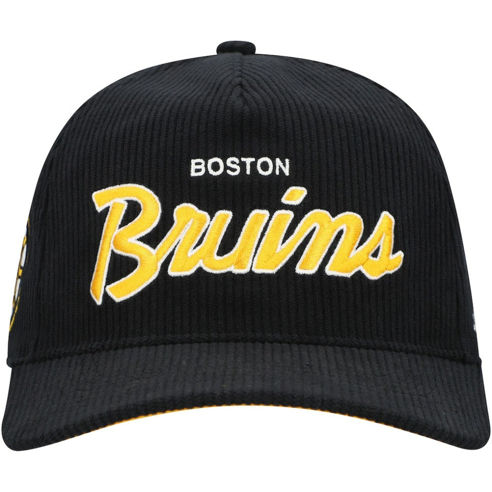 Boston Bruins '47 Crosstown Corduroy Hitch Adjustable Hat - Black | 47 brand on sale