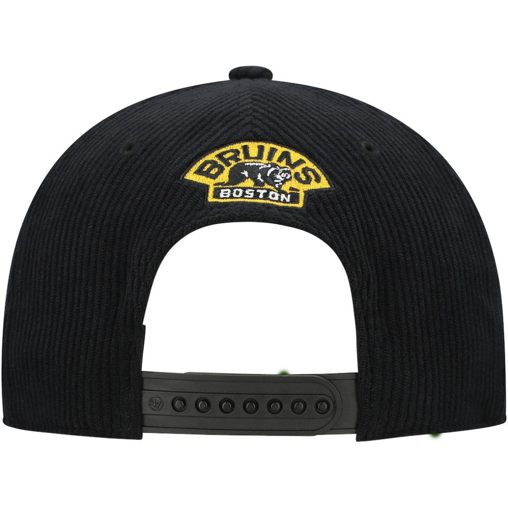 Boston Bruins '47 Crosstown Corduroy Hitch Adjustable Hat - Black | 47 brand on sale