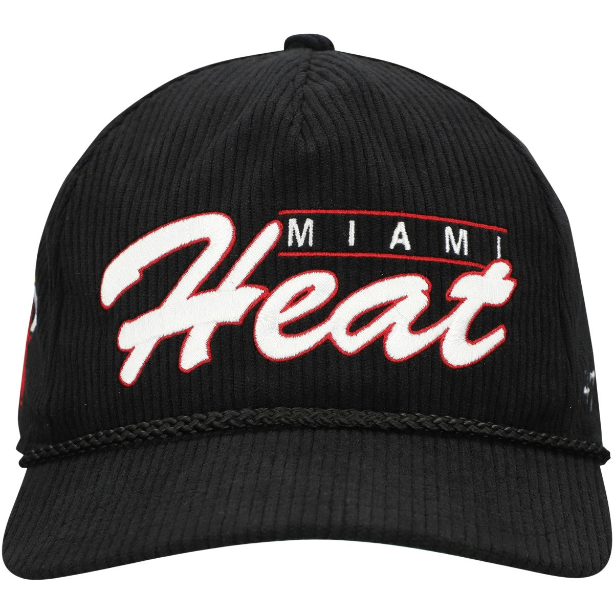 47 brand Miami Heat '47 Double Header Sidepatch Cord Hitch Adjustable Hat Black