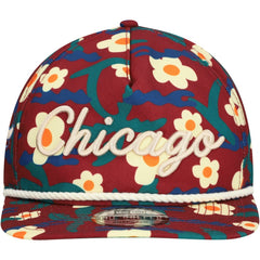 New Era Chicago Bulls Vacation Floral Golfer Snapback Hat Crimson