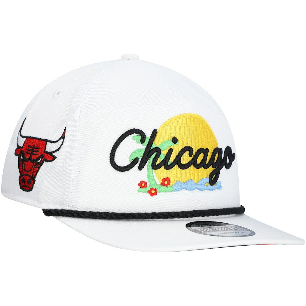 New Era Chicago Bulls Island Oasis Golfer Snapback Hat White