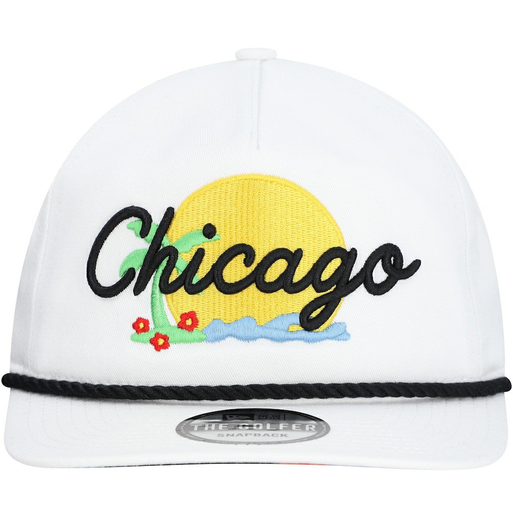 New Era Chicago Bulls Island Oasis Golfer Snapback Hat White