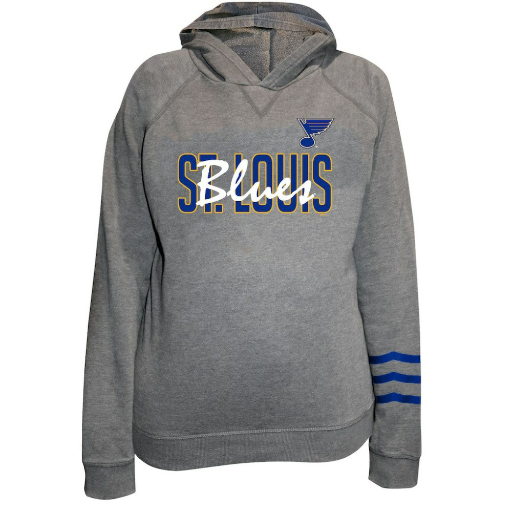 St. Louis Blues Fanatics Women's Plus Size Lightweight Fleece Raglan Pullover Hoodie - Heather Gray | Fanatics Clearance