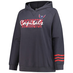 Washington Capitals Fanatics Women's Plus Size Lightweight Fleece Raglan Pullover Hoodie - Charcoal | Fanatics online