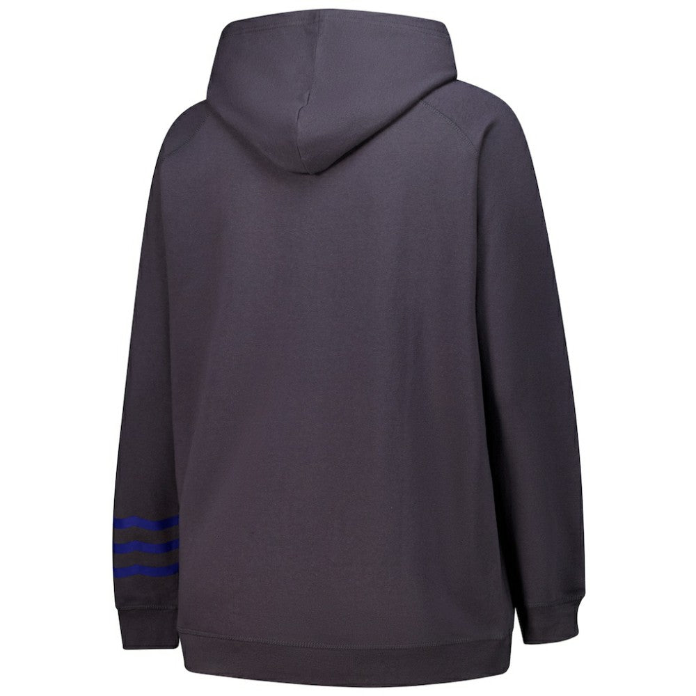 Toronto Maple Leafs Fanatics Women's Plus Size Lightweight Fleece Raglan Pullover Hoodie - Charcoal | Fanatics Lifestyle