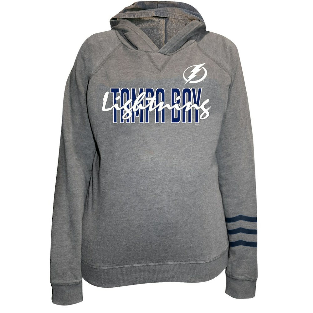 Tampa Bay Lightning Fanatics Women's Plus Size Lightweight Fleece Raglan Pullover Hoodie - Heather Gray | Fanatics sale