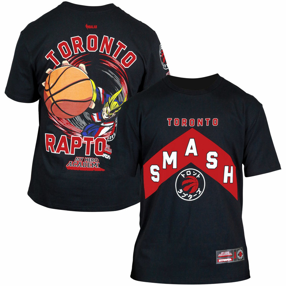 Toronto Raptors Hyperfly Unisex NBA x My Hero Academia All Might Smash T-Shirt Black