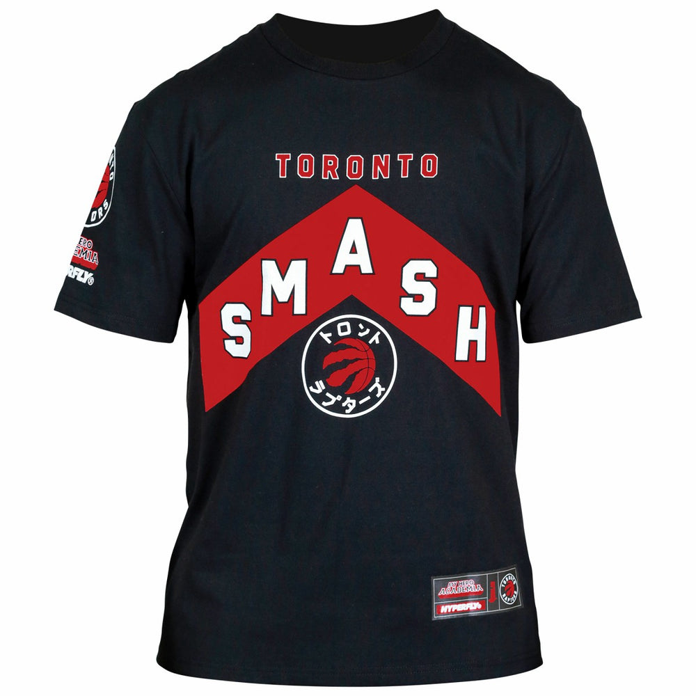 Toronto Raptors Hyperfly Unisex NBA x My Hero Academia All Might Smash T-Shirt Black