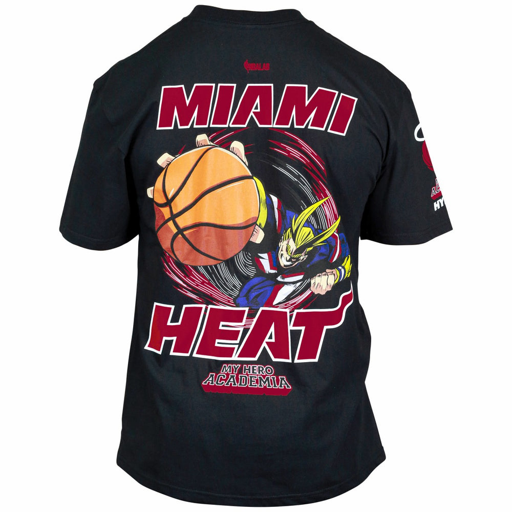 Miami Heat Hyperfly Unisex NBA x My Hero Academia All Might Smash T-Shirt Black