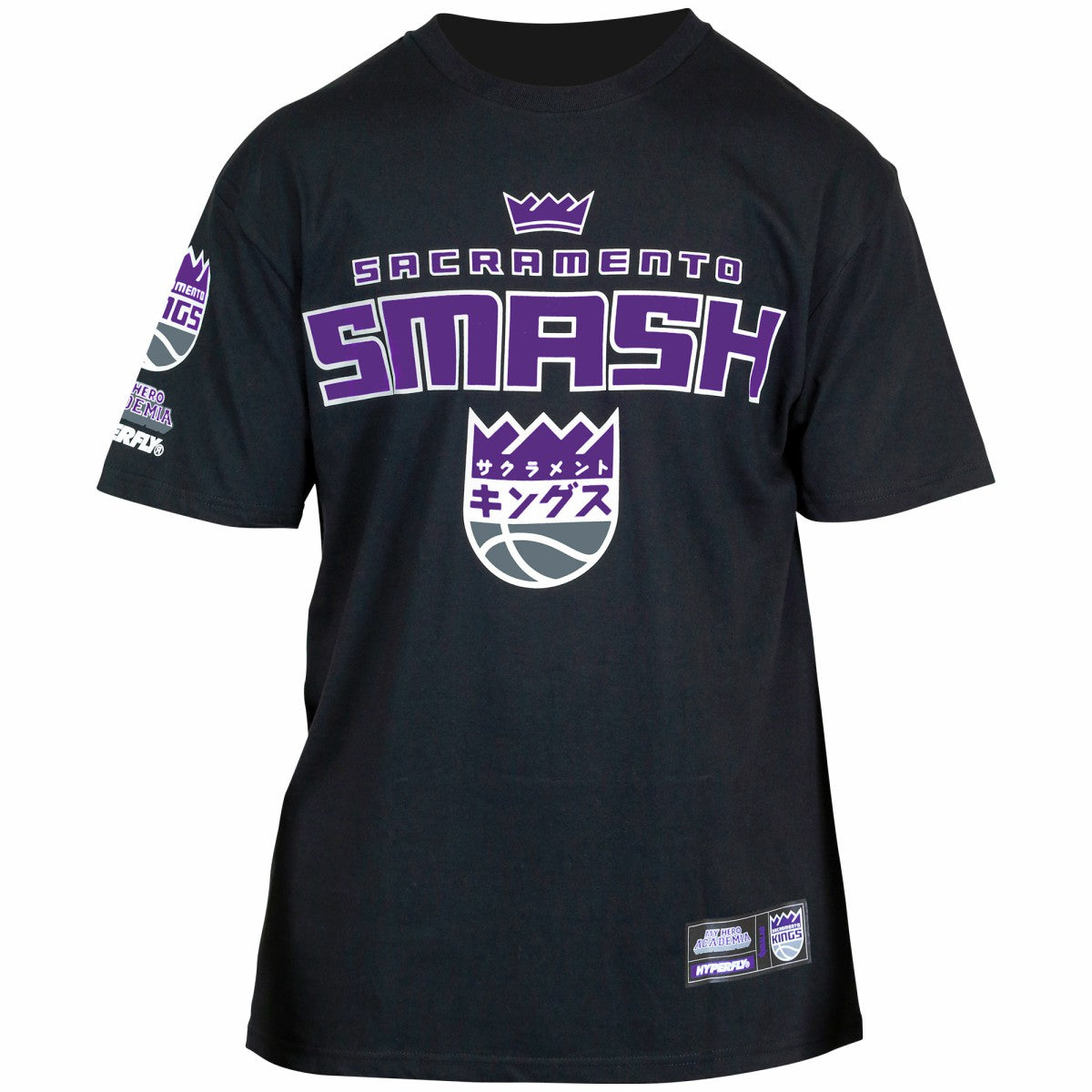 Sacramento Kings Hyperfly Unisex NBA x My Hero Academia All Might Smash T-Shirt Black