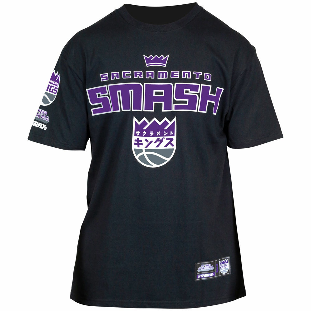 Sacramento Kings Hyperfly Unisex NBA x My Hero Academia All Might Smash T-Shirt Black