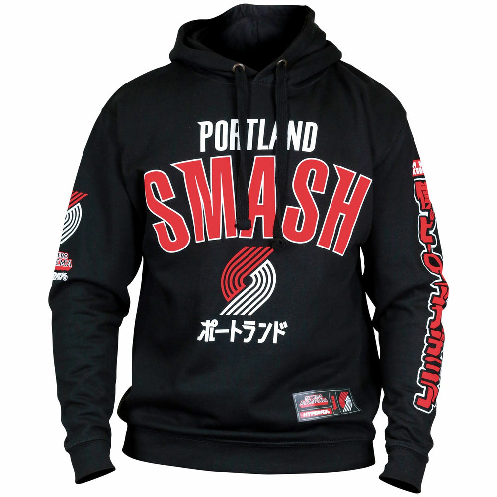 Portland Trail Blazers Hyperfly Unisex NBA x My Hero Academia All Might Smash Pullover Hoodie Black