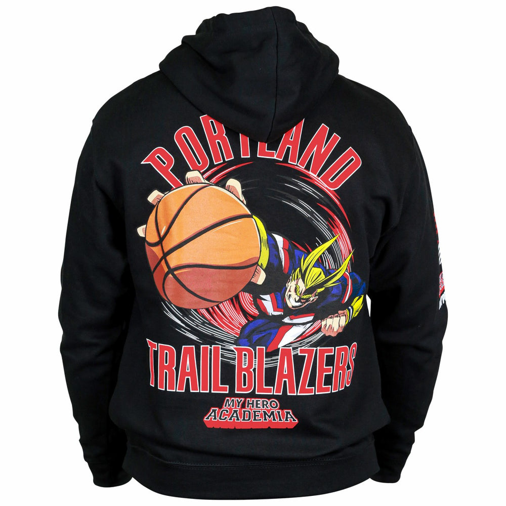 Portland Trail Blazers Hyperfly Unisex NBA x My Hero Academia All Might Smash Pullover Hoodie Black