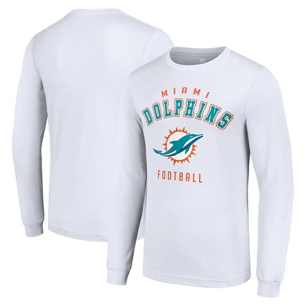 Miami Dolphins Starter Long Sleeve T-Shirt - White - NFL