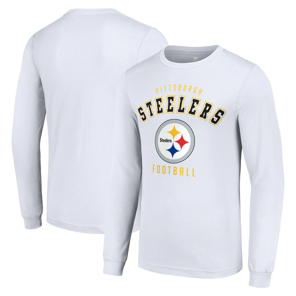 Pittsburgh Steelers Starter Long Sleeve T-Shirt - White - NFL